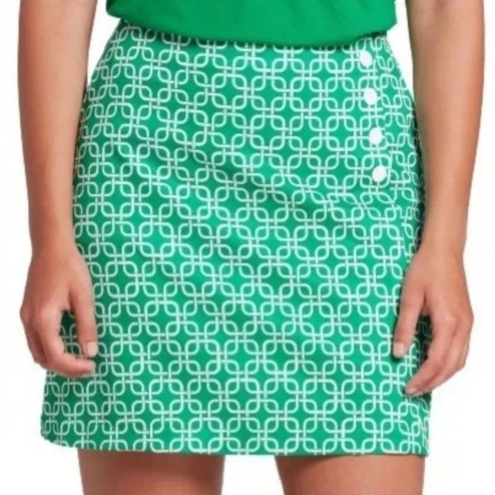 Size 16 Skort Golf Sport Skirt Links Green and white color LADY HAGEN NWT